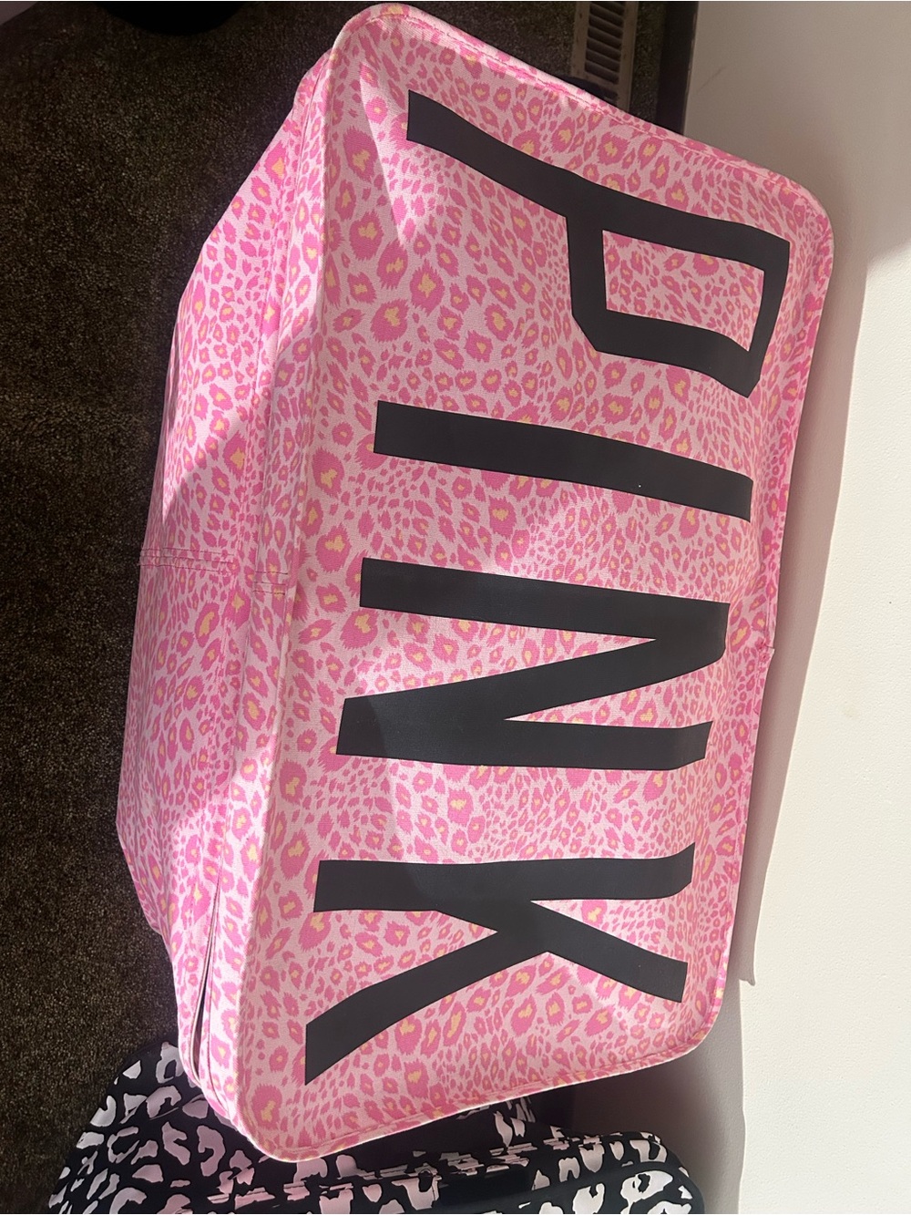 PINK Victoria's Secret Pink Leopard Print dorm bin